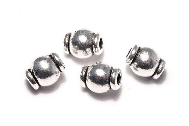 Margele din metal, argintiu antichizat, 6.5x5 mm