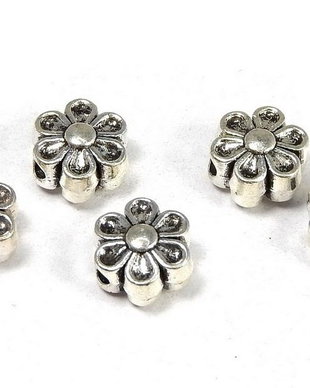 Margele din metal, argintiu antichizat, 6.5x4.5 mm
