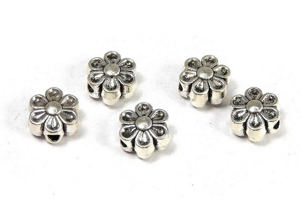 Margele din metal, argintiu antichizat, 6.5x4.5 mm