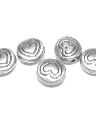 Margele din metal, argintiu antichizat, 6.5x3 mm