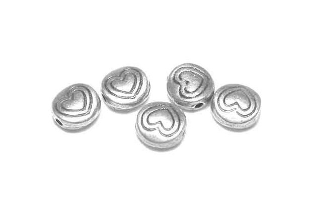Margele din metal, argintiu antichizat, 6.5x3 mm