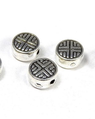 Margele din metal, argintiu antichizat, 6.3x3.5 mm