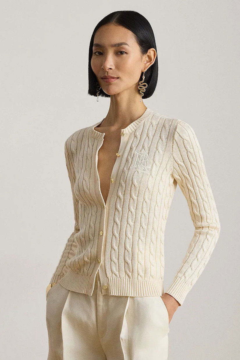 Lauren Ralph Lauren cardigan pentru femei, cu bumbac