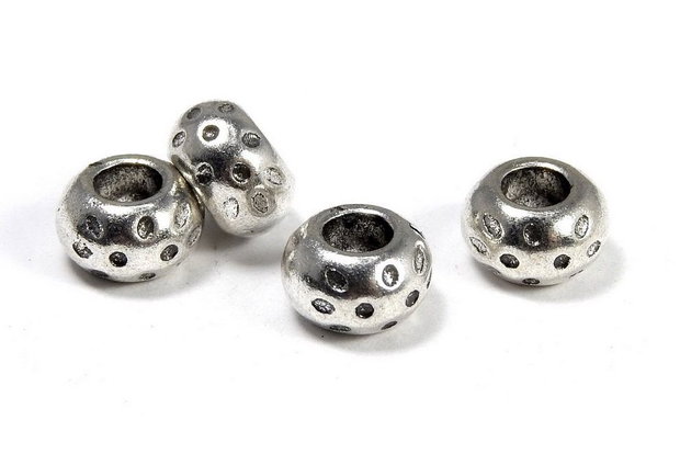 Margele din metal, argintiu antichizat, 5x8 mm