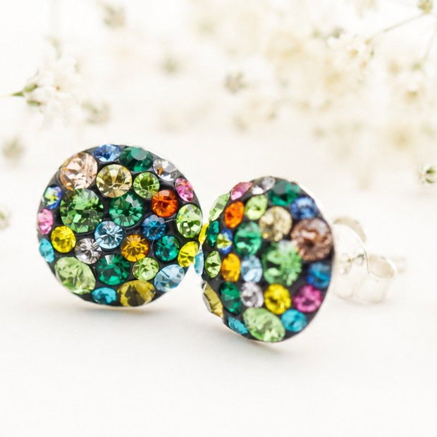 Cercei handmade Chaton Ball Feerie, tortite cu surub  Argint 925