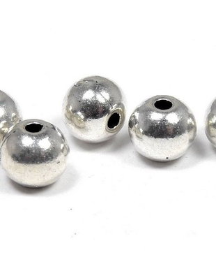 Margele din metal, argintiu antichizat, 6 mm
