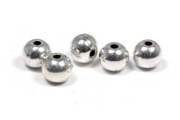 Margele din metal, argintiu antichizat, 6 mm