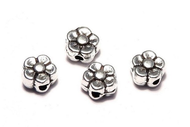 Margele din metal, argintiu antichizat, 5x3 mm