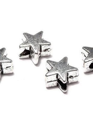 Margele din metal, argintiu antichizat, 5 mm