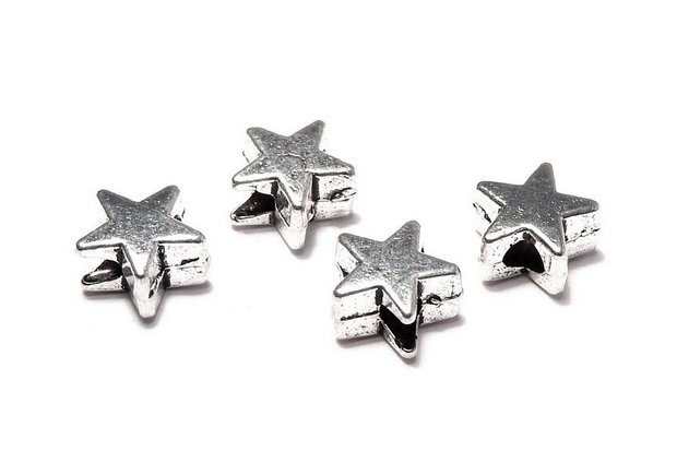 Margele din metal, argintiu antichizat, 5 mm