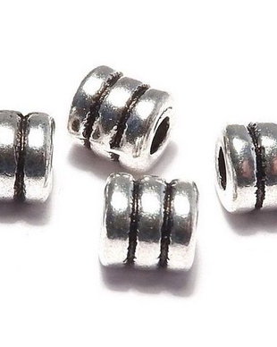 Margele din metal, argintiu antichizat, 4x4 mm