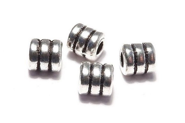 Margele din metal, argintiu antichizat, 4x4 mm