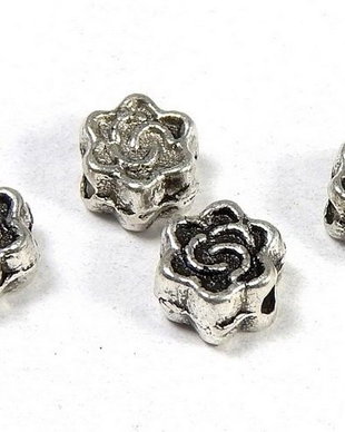 Margele din metal, argintiu antichizat, 4.5x3 mm