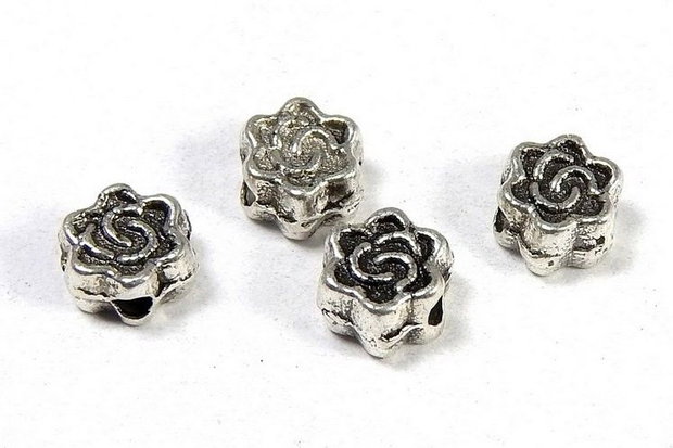 Margele din metal, argintiu antichizat, 4.5x3 mm