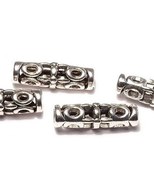 Margele din metal, argintiu antichizat, 18x7 mm