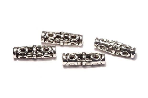 Margele din metal, argintiu antichizat, 18x7 mm
