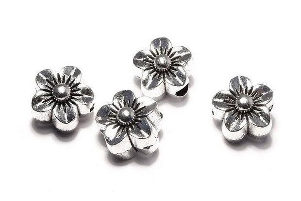 Margele din metal, argintiu antichizat, 12x10 mm