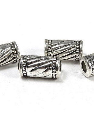 Margele din metal, argintiu antichizat, 11x6.5 mm