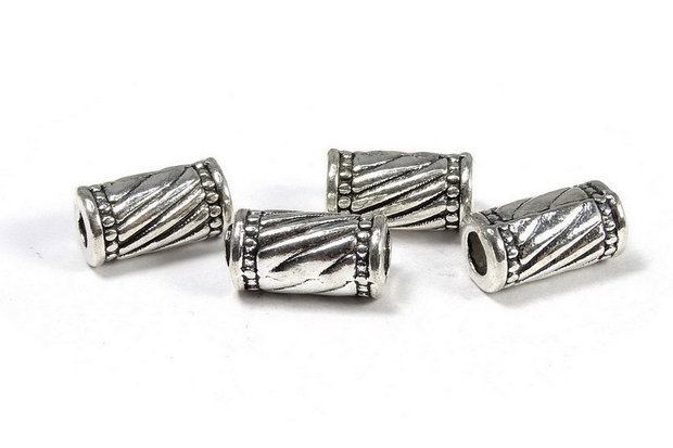 Margele din metal, argintiu antichizat, 11x6.5 mm