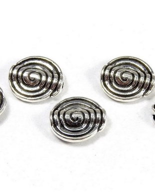 Margele din metal, argintiu antichizat, 11.5x4 mm