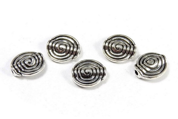 Margele din metal, argintiu antichizat, 11.5x4 mm