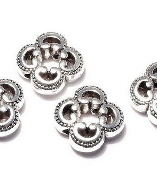 Margele din metal, argintiu antichizat, 10x10 mm