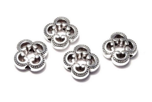 Margele din metal, argintiu antichizat, 10x10 mm