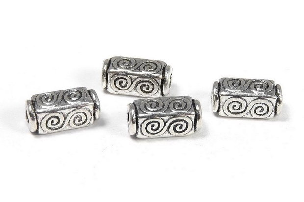 Margele din metal, argintiu antichizat, 10.5x5 mm
