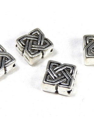 Margele din metal, argintiu antichizat, 7x4 mm