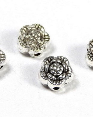 Margele din metal, argintiu antichizat, 6x6 mm