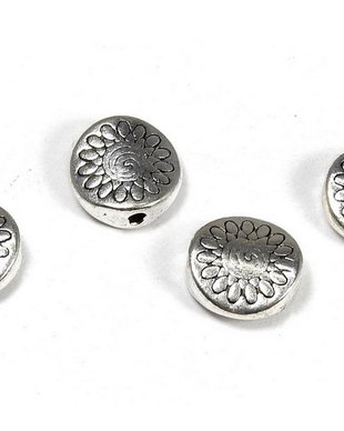 Margele din metal, argintiu antichizat, 8.5x3 mm