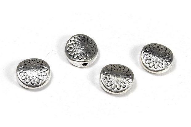 Margele din metal, argintiu antichizat, 8.5x3 mm