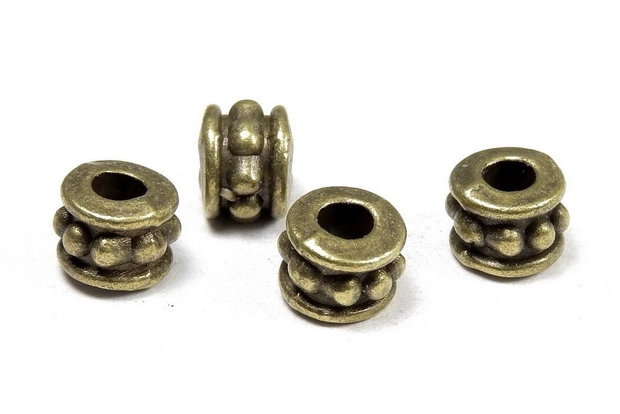 Margele din metal, bronz, 5x6 mm
