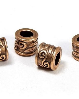 Margele din metal, cupru, 7x8.5 mm