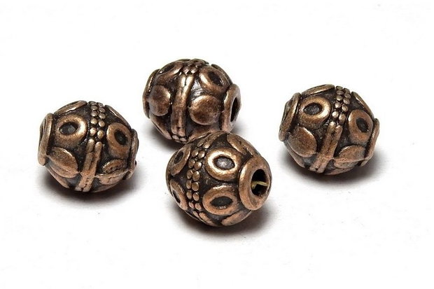 Margele din metal, cupru, 7x7.5 mm