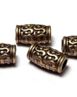 Margele din metal, cupru, 12x7 mm