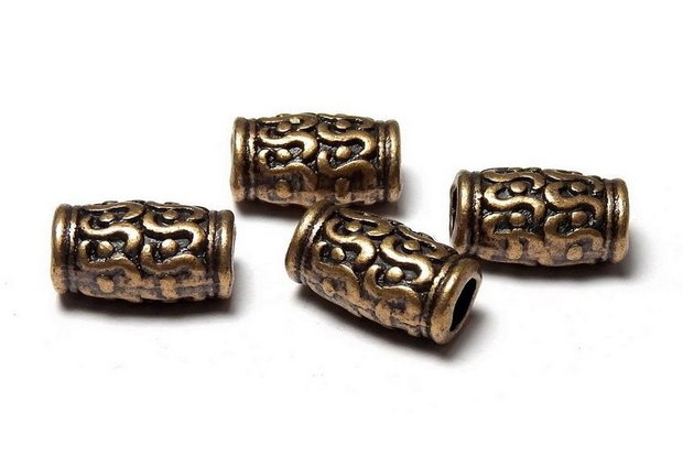 Margele din metal, cupru, 12x7 mm