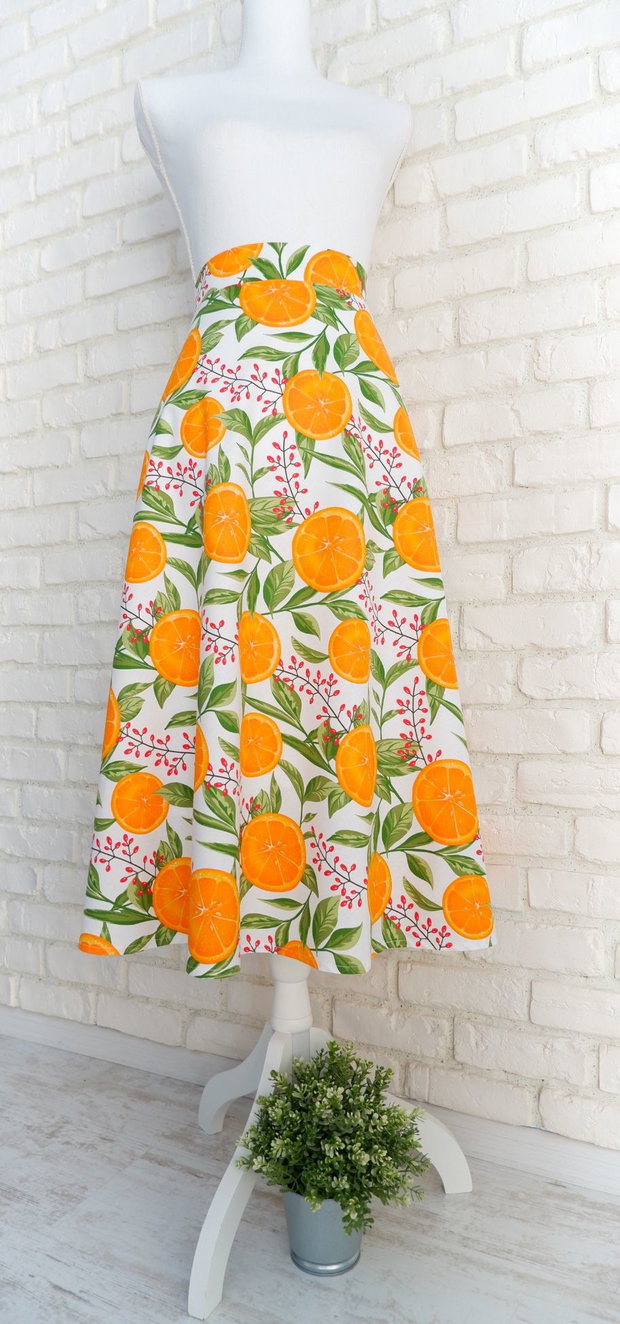 Rochie Camasa Portocale cu Guler Mare Rotund
