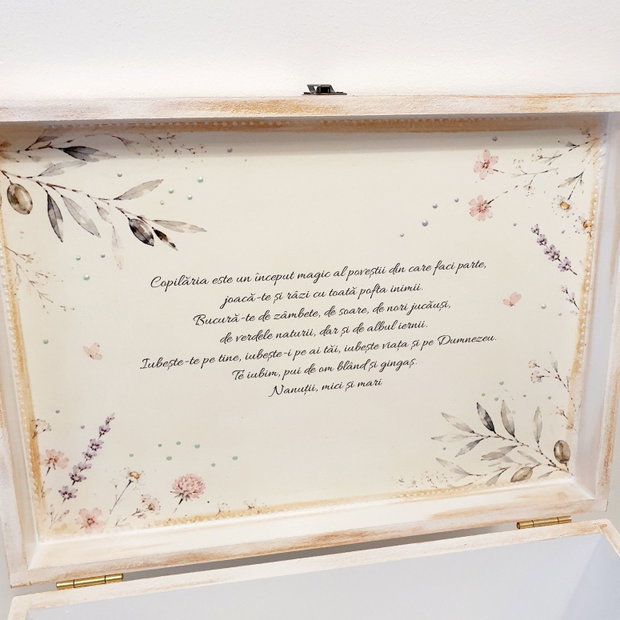 Cufar personalizat pentru pastrarea amintirilor / trusou botez