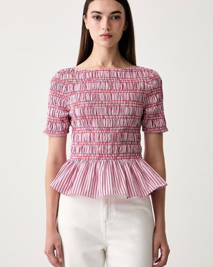 Tommy Hilfiger bluză cu volane pentru femei, cu bumbac