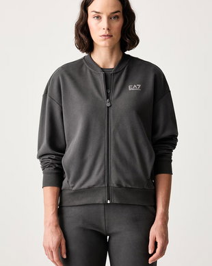 EA7 Emporio Armani hanorac cu fermoar pentru femei cu bumbac
