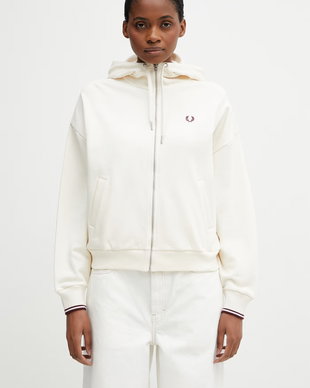 Fred Perry hanorac cu fermoar pentru femei, din bumbac