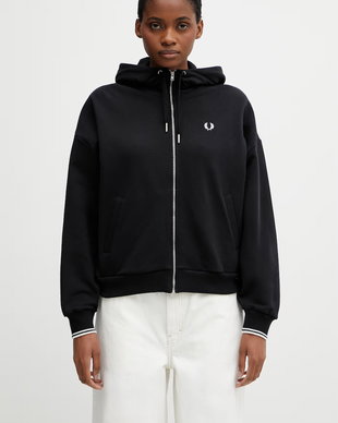 Fred Perry hanorac cu fermoar pentru femei, din bumbac