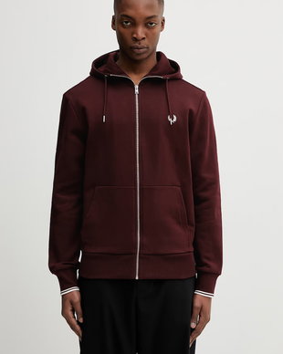 Fred Perry hanorac cu fermoar și glugă bărbătesc din bumbac