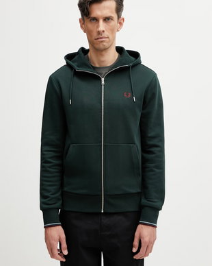 Fred Perry hanorac cu fermoar și glugă bărbătesc din bumbac