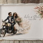 Tava personalizata pentru gatit mireasa/ mirele - tema motociclisti