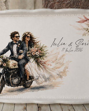 Tava personalizata pentru gatit mireasa/ mirele - tema motociclisti