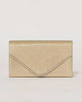 Clutch auriu elegant cu clapeta decorata cu strasuri