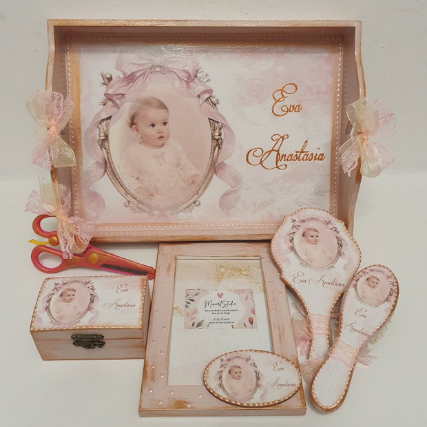 Set personalizat pentru taierea motului / tema vintage, poza