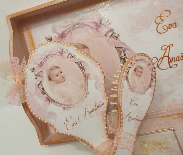Set personalizat pentru taierea motului / tema vintage, poza